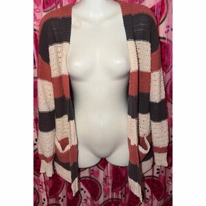 🤍 Striped Knit Cardigan with Pockets